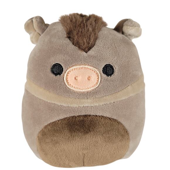 Squishmallows Ronnie Cow Plush 5" Brown Fuzzy Hair Kellytoy Jazwares With Tag - Picture 1 of 11